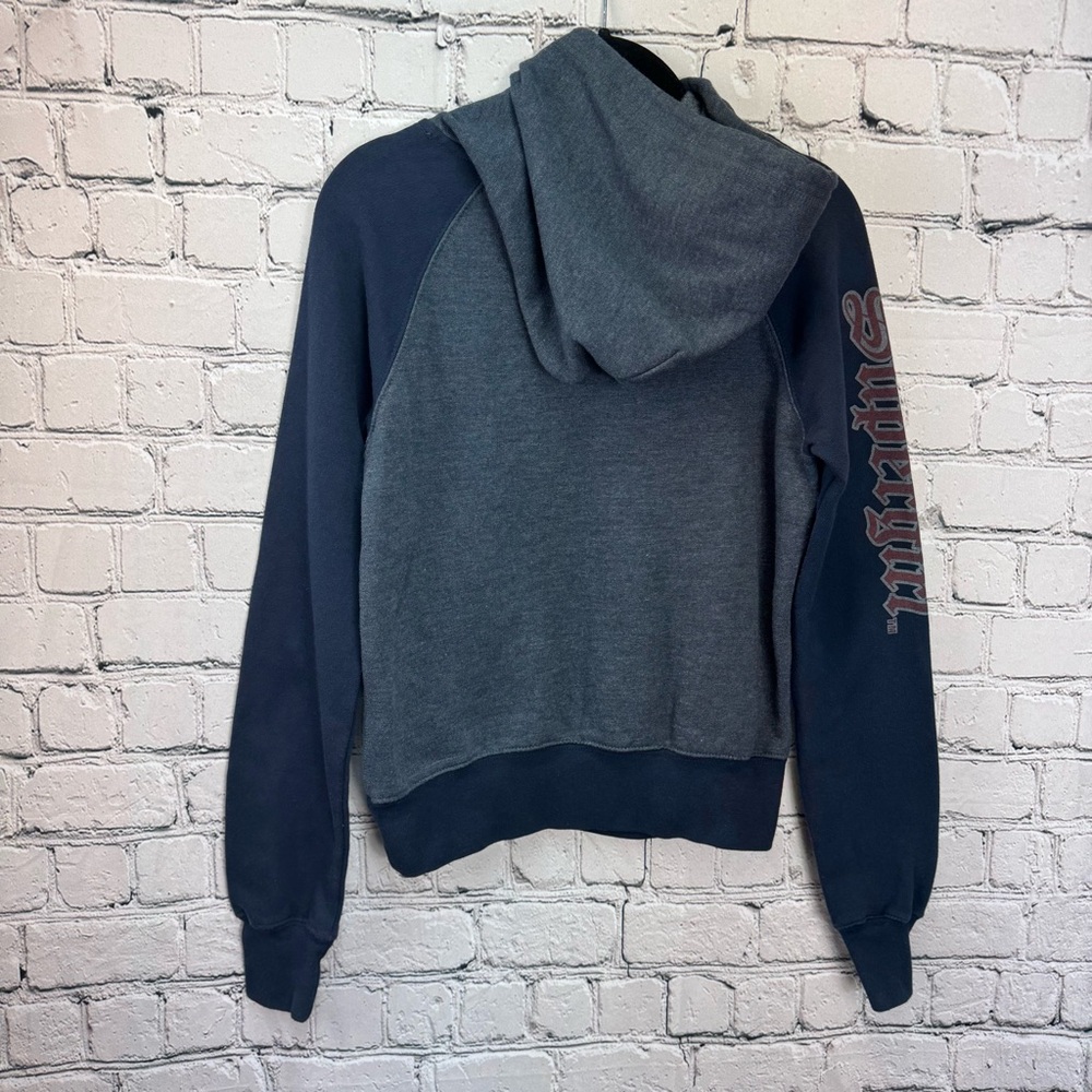 DC Supergirl Jerry Leigh Vtg Y2K 2005 Navy & Gray Graphic Logo Hoodie Size Small - Picture 4 of 12